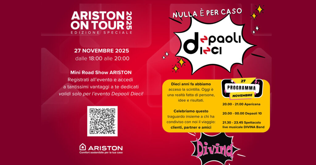 DEPAOLI DIECI con MINI ROAD SHOW ARISTON – 27 novembre 2025