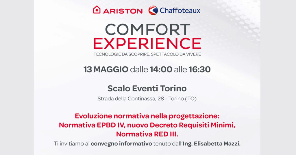 COMFORT EXPERIENCE 2026 Progettisti – 13 maggio 2026